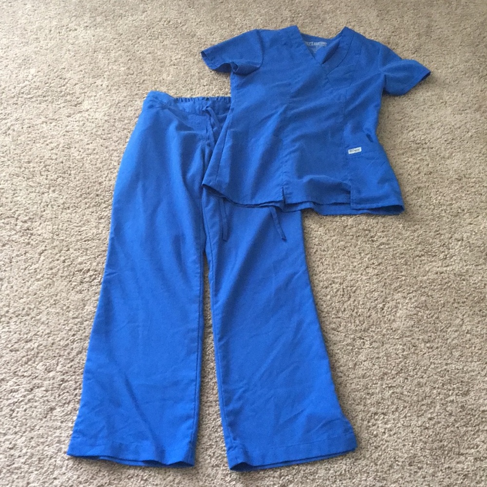 Grey’s Anatomy XS  petite royal blue scrubs set